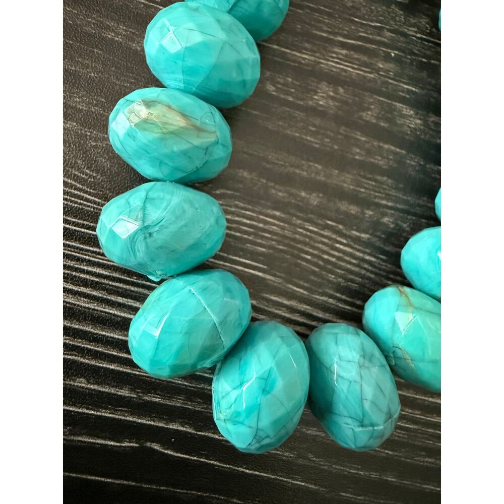 R.J. Graziano Turquoise Multi-Sized Beaded Statement Necklace - Picture 2 of 5